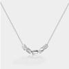 Collar de plata de ley S925 con dos cuadrados, cadena de clavícula, diseño de nicho ligero y lujoso, colgante con sentido de moda, joyería que combina con todo.