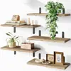 Estante flotante de hierro para montaje en pared transfronterizo, estante de almacenamiento de pared de madera maciza, estante flotante para baño y cocina, personalizable