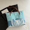 Bolsa de Playa de Lona con Borlas de Gran Capacidad para el Verano 2025 para Viajes Diarios Bolso de Hombro Único Moda de Celebridad de Internet para Mujeres