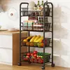 Estante de Cocina de Pie Multicapa con Ruedas Carrito Móvil Estante de Almacenamiento para Sándwiches Balcón Frutas y Verduras Sala de Estar Dormitorio Almacenamiento
