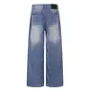 Pantalones de pana desgastados estilo callejero americano, pantalones casuales básicos versátiles de pierna ancha sueltos para hombre, vintage