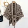 Chal Triangular Retro Otoño Invierno Chal Simple de Espiga Bufanda de Cachemira Sintética Chal Versátil de Tacto de Alta Gama Venta al por Mayor