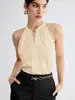 Ropa Femenina Transfronteriza Europea y Americana, Top de Verano Liso sin Mangas con Cuello Halter, Imprescindible para el Trayecto Diario, Estilo de Oficina, Moderno y Versátil