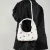 Bolsa Portátil Personalizada Coreana, Gama Alta, Lujo Accesible, Diseño de Nicho, Bolso de Hombro Único Decorativo Incrustado de Moda para Mujer