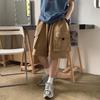 Shorts de Cock com Múltiplos Bolsos Masculino Verão Nova Moda Soltos para Obesos Tamanho Plus Calças Casuais Calças Bonitas Masculinas