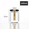 Botellas Redondas de Vidrio de Grado Alimenticio, Frascos Sellados Transparentes, Botellas Vacías para Salsa Picante, Frascos para Miel con Tapas, Adecuados para Cocinar al Vapor