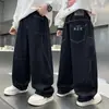 Calça Jeans Wide Leg Masculina Primavera e Outono Nova Solta Tendência Marca 2026 Novo Menino Crianças Médias e Grandes Estilo Coreano Perna Reta Calça Longa