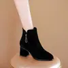 Zapatos Otoño Invierno Botines Cortos para Niños 2026 Nuevo Estilo Mate de Moda Tacón Grueso Más Vendido Botas de Moda con Felpa Botas Individuales Primavera Otoño