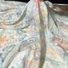 Impressão de seda nano estilo nacional elegante peixe dourado carpa borboleta tecido de gaze semitransparente saia cheongsam tecido hanfu
