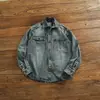 Chaqueta camisa de mezclilla lavada estilo retro americano, ligera, unisex, nueva camisa estilo otoño, top de manga larga tipo workwear para parejas
