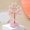 Árbol de la Fortuna de Grava de Cristal Natural Base de Cuenco de Diamante Adornos de Escritorio de Cristal Decoración de Oficina para el Hogar