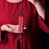 Colgante de Paz con Borla Doble de Cinabrio Crudo, Arena Púrpura Dorada, Adorno para Colgar en el Coche, Alto Contenido para el Año de Nacimiento, Decoración Interior de Coche de Alta Gama, Venta al por Mayor