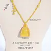 Pu Zuoqiang Accesorios DIY que Conservan el Color Colgante de Collar Triangular Amarillo Incrustado de Diamantes Cadena de Suéter del Dios de la Riqueza Chino Nuevo Tíbet