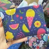 Bolsa de Compras Dobrável 210D em Estoque, Bolsa Tote Fofa com Desenho Animado Floral, Tamanho Grande