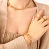 Estilo Ins geométrico europeo y americano, traje de pulsera y collar con hebilla en forma de U, cadena desnuda de acero de titanio simple de lujo para hombres y mujeres, primera generación de pelo