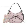 Bolso de Hombro Cruzado con Osito de Lunares y Lazo Bolso Cruzado con Forma de Corazón Lindo Clásico Francés Bolso de Mano para Viaje para Mujer