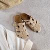 Versão em Couro de Vaca~Mules Práticos de Couro Genuíno Vazados com Solado Grosso Estilo Birkenstock para Mulheres 2026, Adequados para Uso ao Ar Livre no Verão e Outono