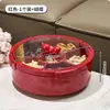 Plato de Fruta Rojo para Casa Nueva Sala de Estar Mesa de Café Giratoria Caja de Dulces de Año Nuevo Compartimento Sellado Caja de Almacenamiento para Frutos Secos y Semillas de Melón