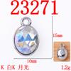 Suministro Directo Transfronterizo Joyería Pulsera Cadena Clavícula Material para Joyería DIY Colgante Ovalado Geométrico Colorido Accesorios de Aleación
