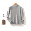 Nuevo Suéter de Lana Pura para Hombre Otoño/Invierno 2026, Cuello Alto Parcial, Corte Holgado, Suéter de Punto Grueso de Lana de Siete Puntos, Capa Base