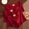 Calzoncillos tipo bóxer de algodón para hombre para el Año del Caballo, Cómodos y Transpirables, Ropa Interior Roja de la Suerte para Hombre