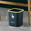 Cubo de basura verde oscuro de 12 litros, estilo nórdico, simple, color sólido, adecuado para el hogar, la oficina, la cocina y la sala de estar