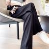 Pantalones anchos de seda helada para mujer, de talla grande, de verano, finos, de cintura alta, rectos, holgados, con protección solar, de jacquard, informales, hasta los tobillos
