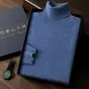 Outono e inverno homens de lapela alta camisola de caxemira homens negócios casuais puro cashmere malha camisola de caxemira de fundo camisa homens