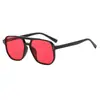 Óculos de Sol de Travessa Dupla Novo Vintage Transfronteiriços, Óculos de Sol de Armação Grande Modernos e Simples, Lentes Tendência Estilo Oceano