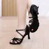 Sapatos de Dança Latina para Mulheres, Salão de Dança para Adultos com Solado Macio, Saltos Médio-Altos, Crianças Maiores Prática Cetim Profissional Dança Sapatos de Dança Country