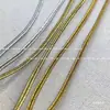 Cinturón de Serpiente Negro y Blanco Dorado Plateado Rojo de 0.3/0.5 cm con Diseño Cóncavo, Cordón Delgado, Cinturón de Espiga, Adorno para Ropa Cheongsam, Dorado Profundo