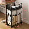 Estante de armazenamento móvel ao lado da mesa, carrinho de livros para sala de aula com rodas, organizador de estante simples para estudantes