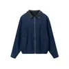 Chaqueta de Polar Patchwork con Hilo Old Money para Hombre Jie Zhan 26 Otoño/Invierno Nuevo Retro Corte Ancho Corto Abrigo con Cremallera