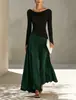 Vestido elegante casual de corte recto con cuello halter y bloques de color para mujer, otoño e invierno 2026, transfronterizo europeo y americano, estación independiente de Amazon