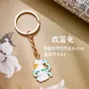Lindo Colgante de Llave de Conejo de Metal y Jade de Mitad de Otoño Colgante Decorativo para Mochila de Estudiante Llavero de Pastel de Luna de Alto Valor para el Festival de Mitad de Otoño