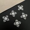 Grampo de cabelo de liga antiga borla tag diy acessórios hanfu flor simétrica porosa eletroforese borla conector