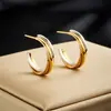 Pendientes Geométricos Multielemento, Vintage Lujo Ligero Chapado en Oro Acero Inoxidable Redondo Transfronterizos Exagerados de Gama Alta para Mujer