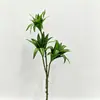 Planta Verde Artificial Lirio Bambú con 3 Ramas, Flor Artificial Decoración Hogar Sala de Estar, Arreglo Floral en Maceta, Paisajismo Verde al por Mayor