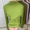 Nova Camisa de Gola Alta Meia-manga para Base Feminina no Outono e Inverno, Camiseta de Manga Longa, Camisa de Malha Elástica, Top da Moda Tamanho Grande