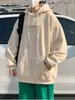 Sudadera con capucha de diseño de marca moderna estilo americano para hombre, nueva sudadera con capucha informal holgada de color liso de moda 2026 ropa para hombre