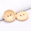 Botões de Madeira com Dois Furos Gravados a Laser Personalizados, Botões Planos em Formato de Tigela para Costura à Mão em Camisas Infantis e Trench Coats, Botões Decorativos de Madeira