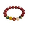 Pulsera de Cuentas de Cinabrio Transferencia Dios de la Riqueza Quíntuple Arena Dorada Púrpura Pulsera Año de la Serpiente Pulsera de Ágata Natural Regalo