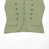 Ropa de moda popular para mujer de la marca Z: Chaleco de punto casual de moda estilo europeo y americano con nudos y decoración de hebilla transfronteriza, ajuste slim INS ZA