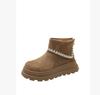 2025 Novas Botas Curtas Estilo Britânico Retrô Primavera & Outono Femininas Solado Grosso Aumento de Altura Marrom Maillard Botas Super Bonitas