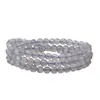 Pulsera de Piedra Lunar Gris Natural, Pulsera de Piedra Lunar Natural, Pulsera de Círculo Único de Labradorita Iridiscente Tipo Hielo, Cadena de Cristal