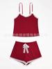 2024 Nova Lingerie Sexy Feminina Verão Primavera Outono Roupa de Casa Pijama Suspensórios Renda Conjunto de Duas Peças Fino Atacado