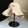 Sombrero de Pescador de Ala Ancha con Lazos a Cuadros de Doble Cara para Mujer, Sombrero de Sol para Exteriores de Verano, Sombrero de Sol de Alta Gama