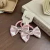 Pinza para el Cabello con Lazo de Lunares Rosa Suave Estilo Francés, Accesorio para el Cabello de Niña de Alta Gama y Exquisito, Goma para el Cabello, Adorno para el Cabello