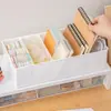Cajón divisor de almacenamiento, caja de almacenamiento incorporada, divisor, organizador de cocina, escritorio transparente, estilo japonés, artículos diversos, papelería