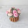 Posavasos de Flor de Rosa Tejidos a Crochet Puramente Hechos a Mano, Posavasos Aislantes de Calor Terminados, Decoraciones de Escritorio, Regalos Creativos de Vacaciones Tejidos a Crochet
